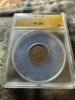 1877 indian head penny Anacs Vf 20  Very Nice Color No Issues !!