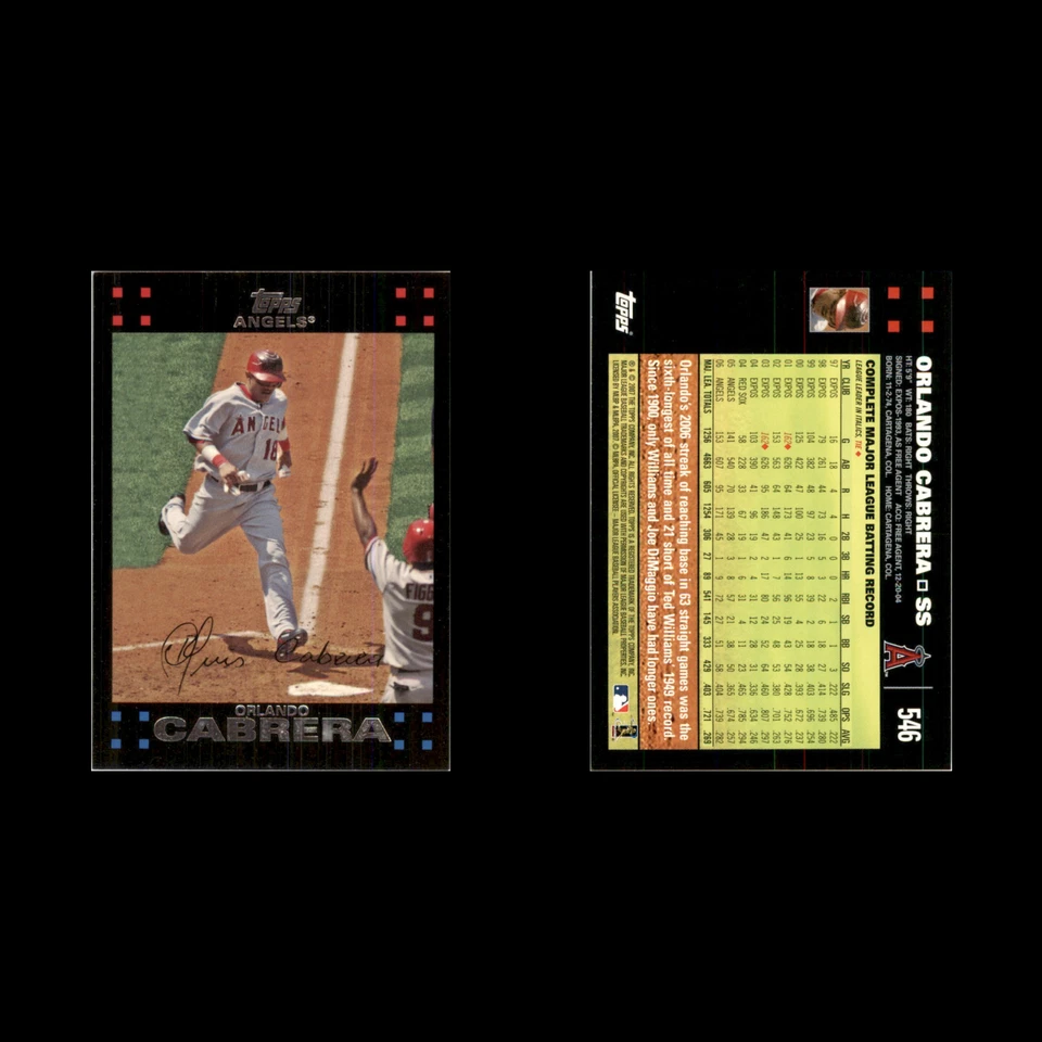 Orlando Cabrera #546 2007 Topps Los Anaheim Angels Baseball Card MLB NM - Image 3 of 3