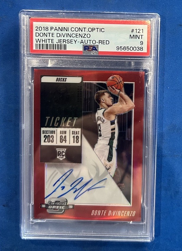 Donte DiVincenzo 2018-19 Contenders Optic RC  Red Ticket Auto /149  PSA 9 Prizm