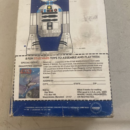 RARE VINTAGE 1980 STAR WARS DIXIE CUPS 100 PACK ORIGINAL - Picture 7 of 11
