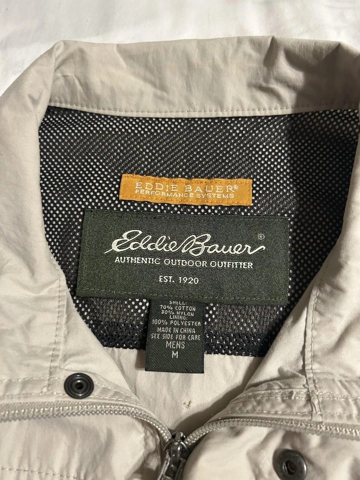 Chaleco de caza de pesca Eddie Bauer de colección para hombre cremallera mediana exterior carga utilitaria Foto 3 de 4