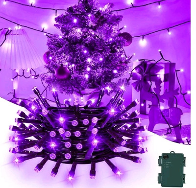 2er Pack Halloween Lila LED Lichterkette - 3M/30LED Wasserdicht Lichterkette...