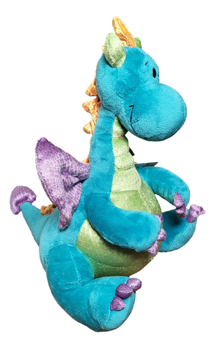 Gund Scales N' Tails Jiggy Blue Dragon 12" Plush - Picture 7 of 8