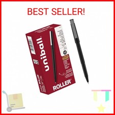 uni-ball Roller Rollerball Pens Fine Point Micro Tip, 0.5mm, Black, 12 Pack