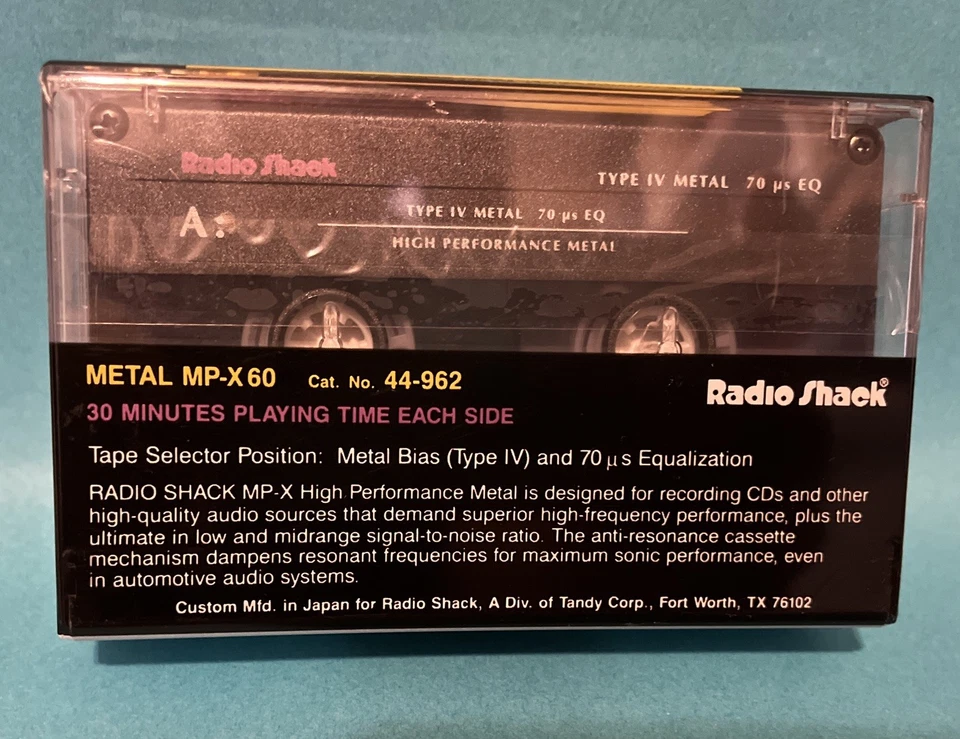 2 Rare Realistic RadioShack MP-X 60 Metal Position IV Audio Cassette Tape x2 NEW - Image 3 of 4