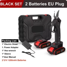21V Electric Cordless Branch Scissors Pruning Shear Pruner Cutter+2Battery