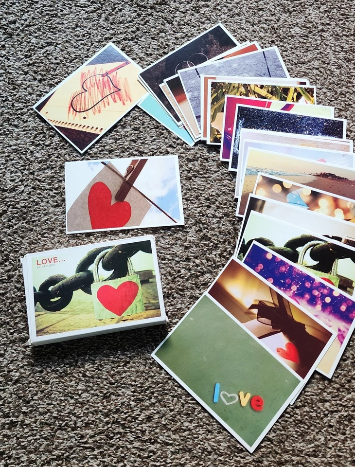 Lote de 30 postales antiguas vintage de San Valentín 30 hojas de amor antiguo NUEVO Foto 2 de 4