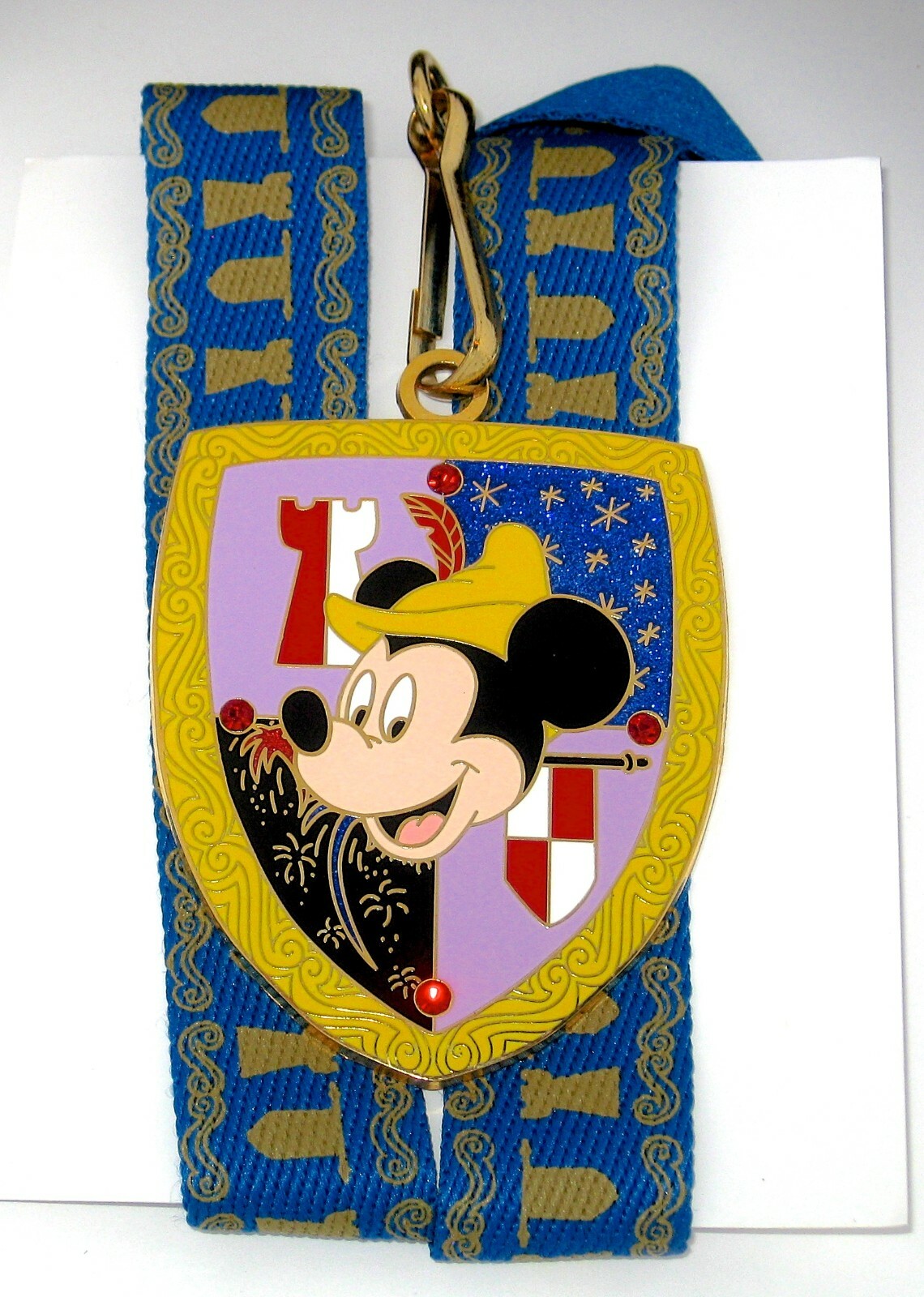 LE 500 Disney Pin LANYARD ✿ Mickey Mouse Heroes Crest Shield Lanyard+Medallion