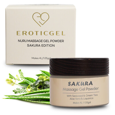 Japanese Nuru Massage Gel Powder with Aloe Vera Seaweed, Green Tea, & Liquorice