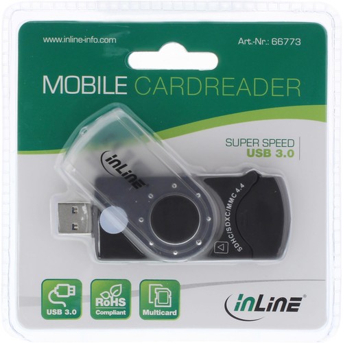 InLine® USB 3.0 Mobile Card Reader mit 2 Laufwerken, für SD, SDHC, SDXC, microSD - Bild 4 von 4