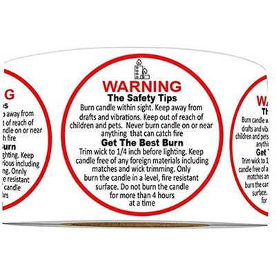 candle warning labels 157 round stickers 500 waterproof