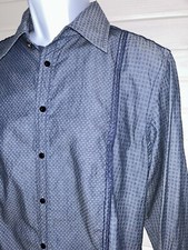 ROBERT GRAHAM ZEN Sz LARGE Blue Button Up Shirt 100 Cotton French Cuffs EUC