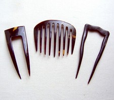 ANTIQUE HAIR COMB OR HAIR PIN SET INCLUDES US TARIFFS
