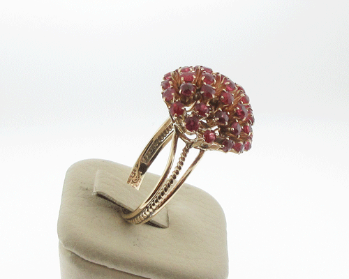 Vintage Estate Natural 2.50cttw Ruby Solid 14k Yellow Gold Dome Ring FREE Sizing - Picture 3 of 6