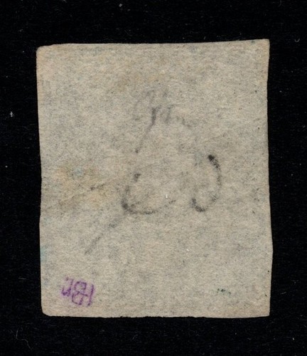 BARBADOS 1858 1s BRITANNIA, SG 12, USATO, 4 MARGINI, SGUALCITO, CAT. 120€ - Foto 2 di 2