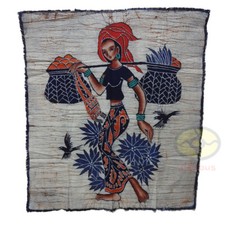 Chinese Folk Art Home Decor Wall Hanging Batik Tapestry - Go To Market Day