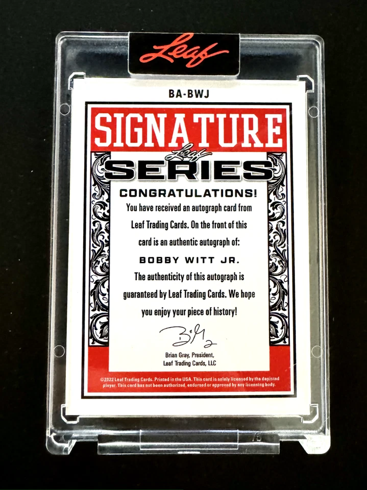 2022 Leaf Signature Series Bobby Witt Jr 1/1 Leaf Poker Chips Auto BA-BWJ RC - Image 2 of 2