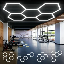 Hexagon Garage Lights 26400LM 5 Grid Honeycomb LED Shop Ceiling Light 7000K
