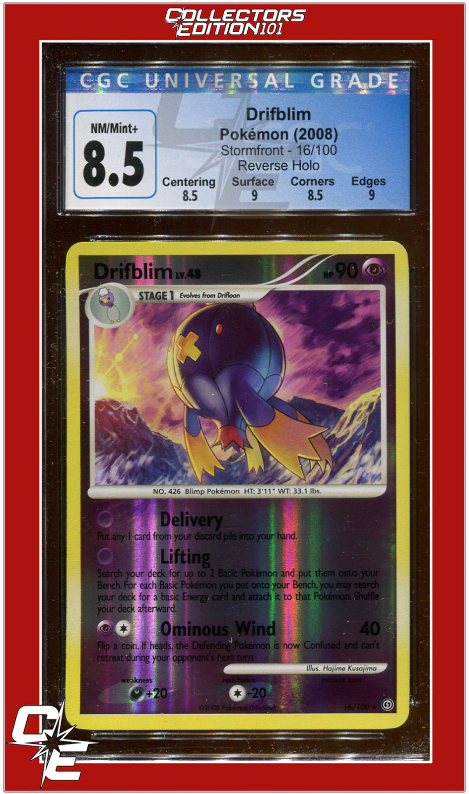 Stormfront 16 Drifblim Reverse Holo CGC 8.5 - Subgrades