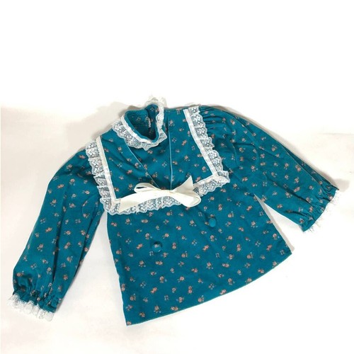Vintage Corduroy Teal Two-Piece Set from Mufflings, Purple Flowers, 18 Mos - Picture 6 of 6