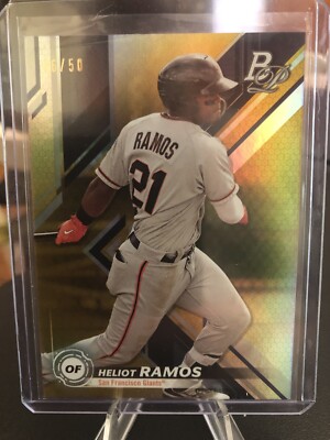 HELIOT RAMOS 2019 Bowman Platinum #TOP-92 Top Prospects Gold Refractor #46/50