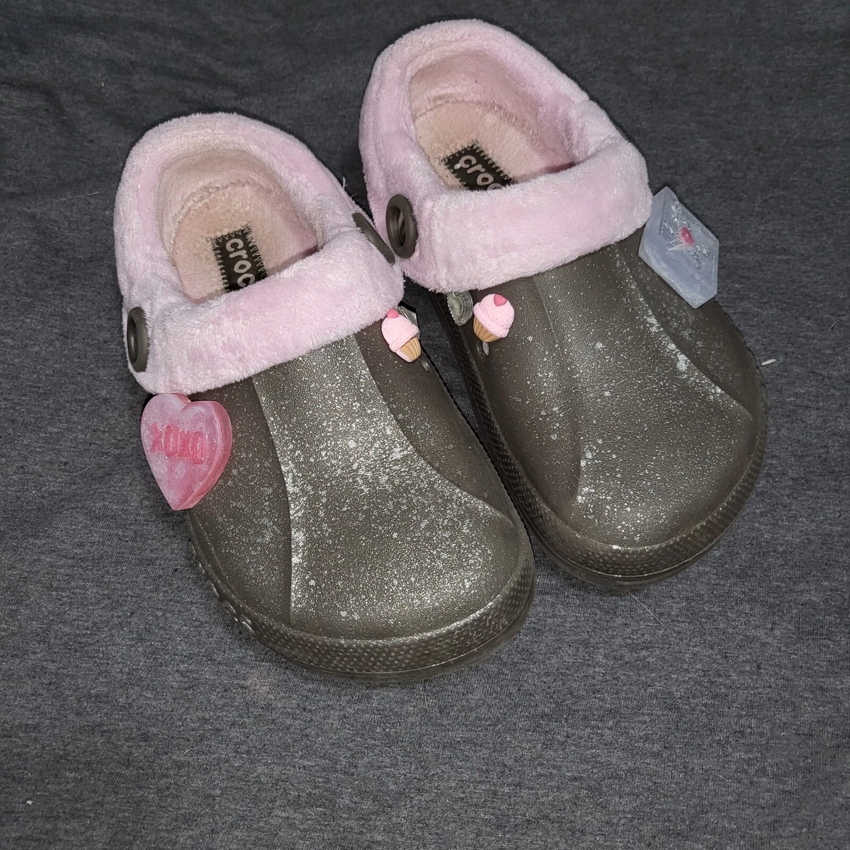 Crocs Rare Htf Mammoth Lined W7 M5 Clog Custom Easy Snap Pink