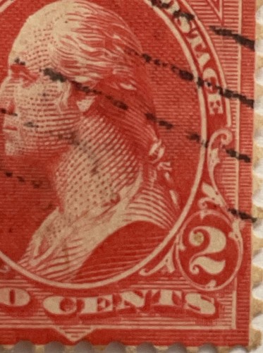 1895 US 2c Washington Stamp | Sc #252 | Used - Picture 7 of 8