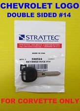 NEW SEALED OEM Chevrolet Corvette Double Sided VATS Ignition Chip Key #14 598524