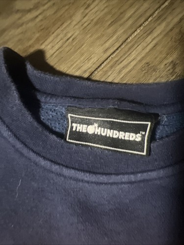The Hundreds Navy Orange Skater Sweatshirt Rare Basketball Texture - Picture 6 of 11