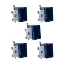 5 Pack 1-Gang Outlet/Switch Box with Adjustable Bracket New Work ETL 21 Cu In