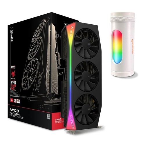 XFX Mercury AMD Radeon RX 9070XT OC RGB Video Card w/ ARGB GPU Support Bracket - Picture 14 of 21