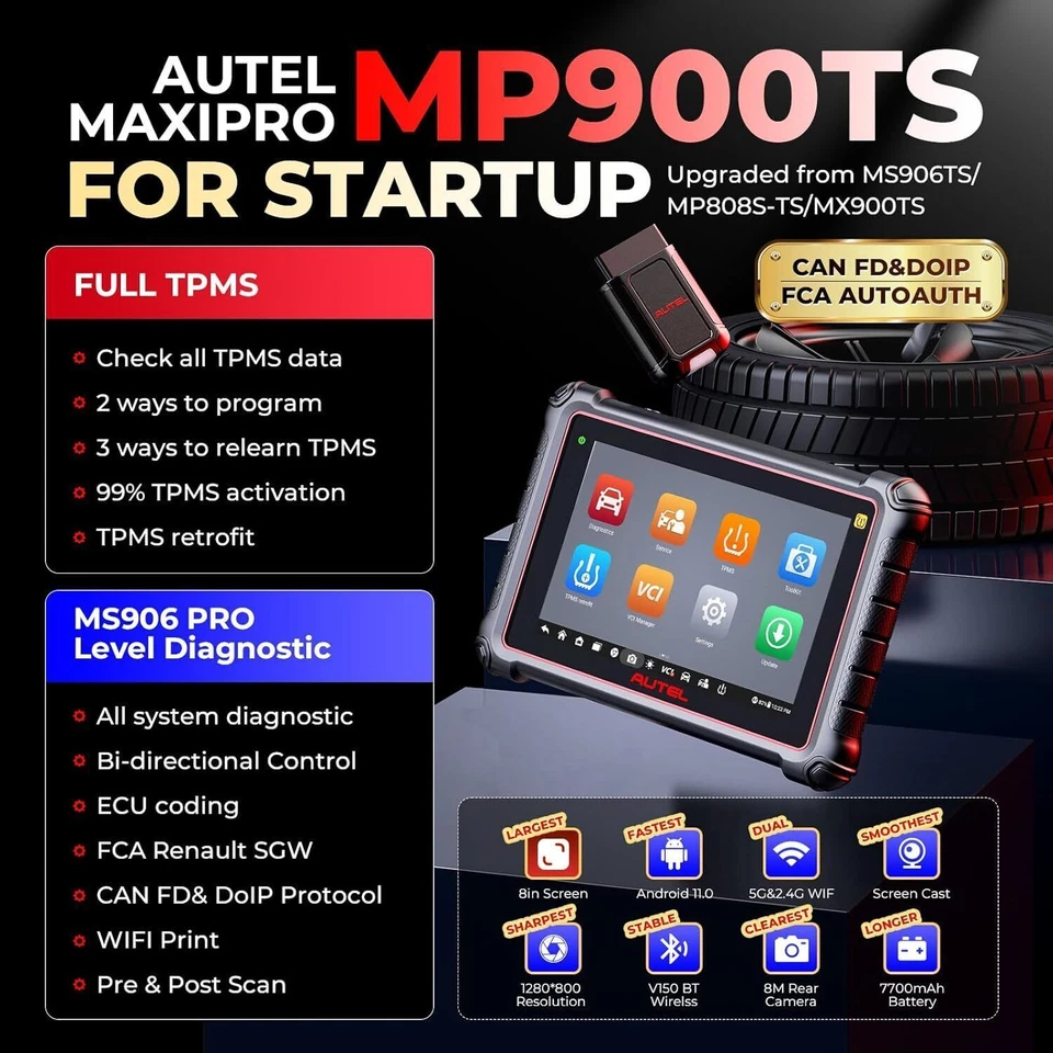 2025 Autel MaxiPRO MP900-TS Diagnostic Scanner TPMS Programming Upgraded MS906TS - Image 3 of 4