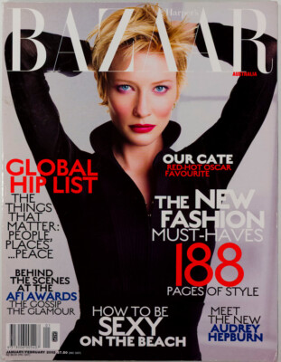 Cate Blanchett AFI Music Awards HARPER'S BAZAAR AUSTRALIA MAGAZINE JANUARY 2002