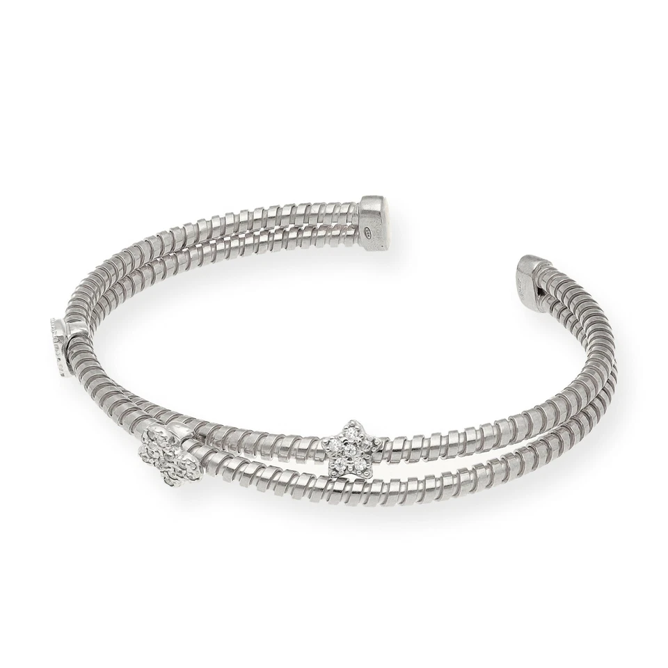 Brazalete Mujer Plata de Ley 925 Circonitas Entrelazado Nuevo a Estrenar  - Imagen 3 de 3