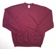 Vintage Jerzees Sweatshirt Mens Large Maroon Red Long Sleeve Made In USA Blank