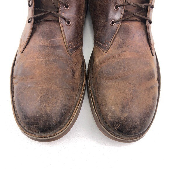 Clarks Bushacre Chukka Boots Mens 12 M Brown Leather Lace Up Ankle Casual Clarks Bushacre Brown Leather Chukka Boots Mens Size 12M  main image 4