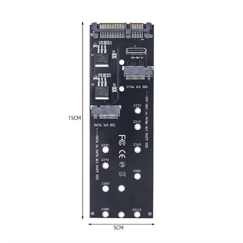 2-in-1 M2 Adapter Converter SATA M.2 SSD to Sata / for NVMe M.2 to SFF-8611 - Afbeelding 5 van 5