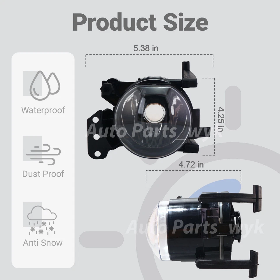 Front Bumper Fog Lights Housing For 2003-06 BMW 325Ci/330Ci 04-07 BMW 525i/530i - Imagem 4 de 4