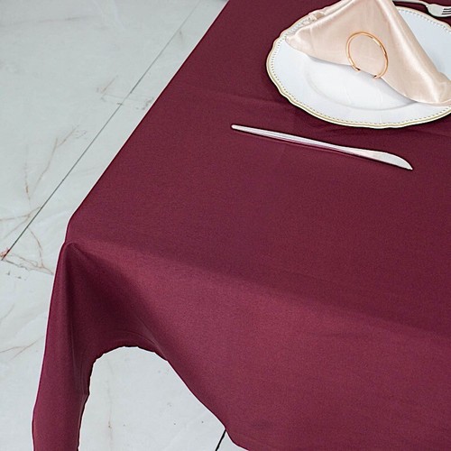 BURGUNDY 54" Premium Quality SQUARE POLYESTER TABLECLOTH Wedding Party Dinner - Picture 5 of 8