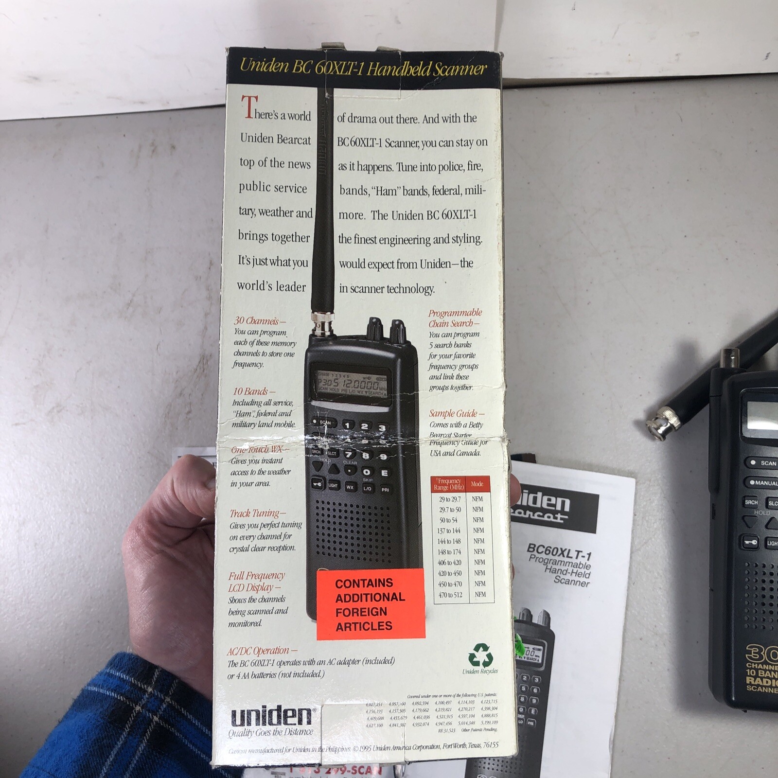 Uniden Bearcat 30 Channel 10 Band Handheld Scanner BC60XLT1 CB Tested