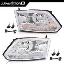 Fits 13-18 Dodge Ram 1500 2500 Projector Clear LED DRL Headlight w/ Bulb Harness