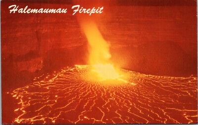 Postcard Hawaii - Halemaumau Firepit - Eruption of Kilauea Volcano
