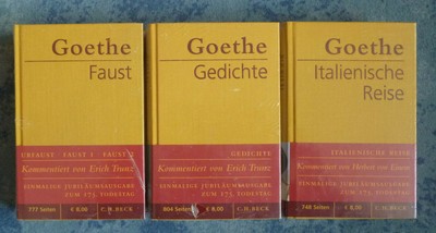 Goethe Jubiläumsausg. z. 175. Todestag: Ital. Reise, Faust, Gedichte, 3 Bde., HC