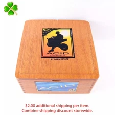 Acid 1400CC Empty Wood Cigar Box 7.25" x 7.25" x 3.75"