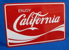 Enjoy CALIFORNIA - *US MADE* Embossed Sign - Man Cave Garage Bar Shop Wall Decor