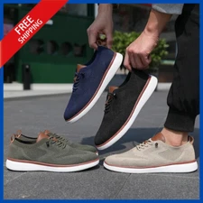 Men's Mesh Sneakers Oxfords Lace-Up Lightweight Breathable Casual Walking Shoes