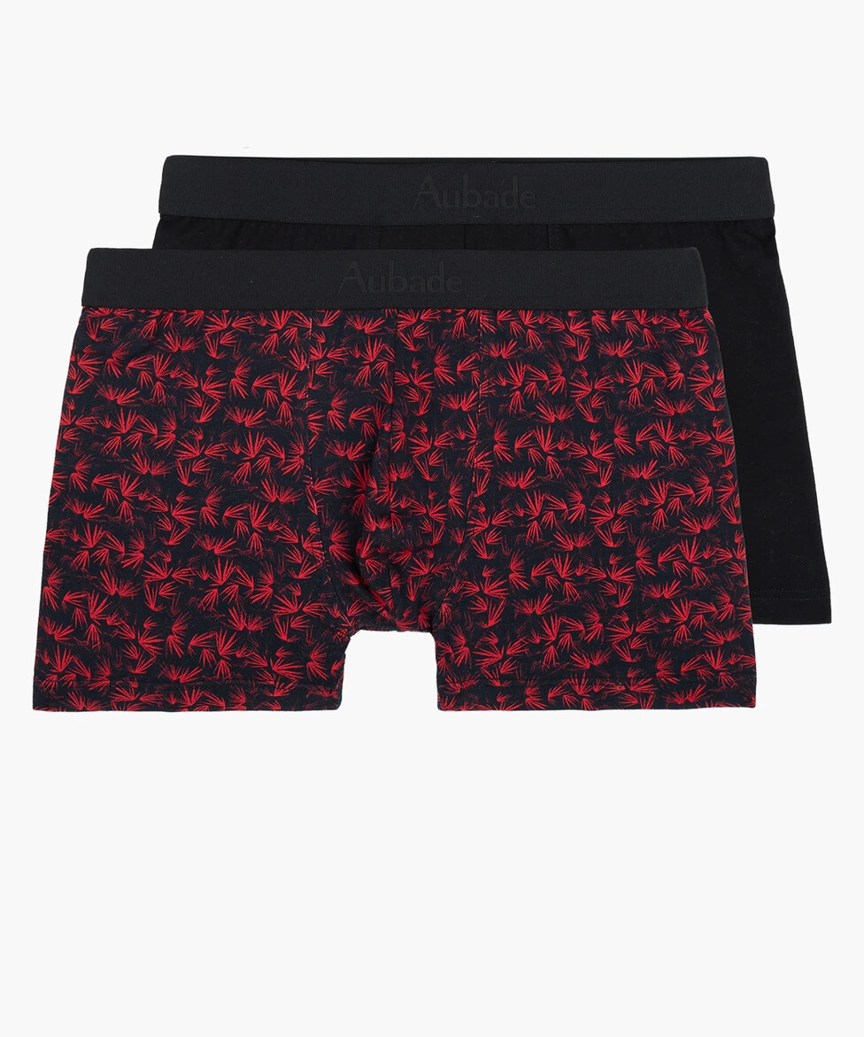AUBADE HOMME Pack boxers imprimé/uni Couleur Bambou/Noir Taille