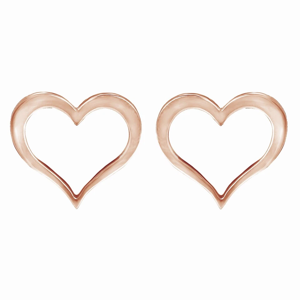 Aretes Simply Open Loving Heart enchapados en oro rosa de 14 quilates de plata de ley Foto 3 de 4