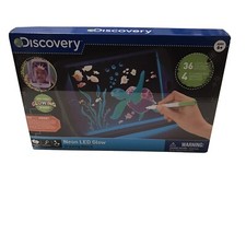 DISCOVERY Neon LED GLOW Drawing Board W/4 Markers See Thru Glowing Board Age 6