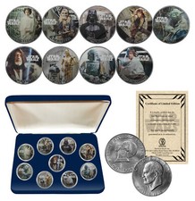 STAR WARS 1976 Eisenhower IKE $1 Dollar 9-Coin Set with Box  OFFICIALLY LICENSED